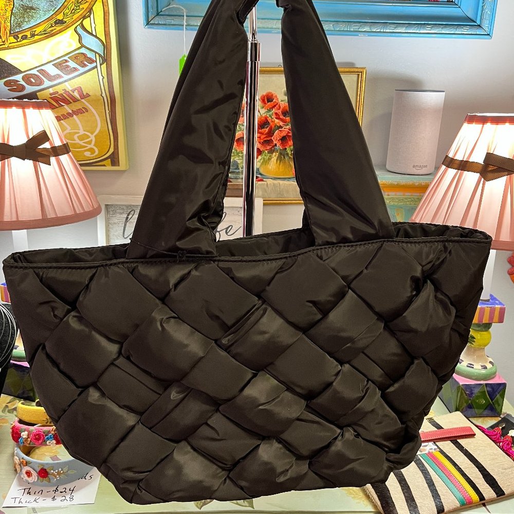 NWT Sol & Selene Funky Black Quilted Tote